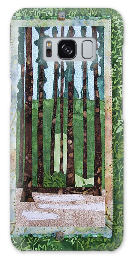 Art Quilt Galaxy Case featuring the tapestry - textile Pine Forest tall by Pam Geisel