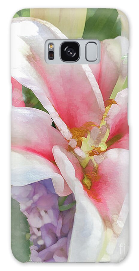 Abstract Galaxy Case featuring the photograph Pink and White Flower Pastel by Phillip Rubino