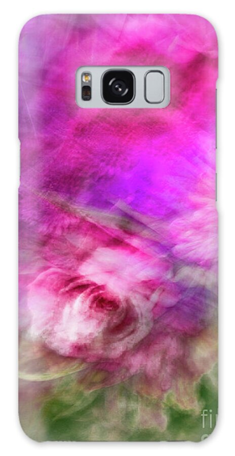 Abstract Galaxy Case featuring the photograph Pink and white pastel abstract by Phillip Rubino
