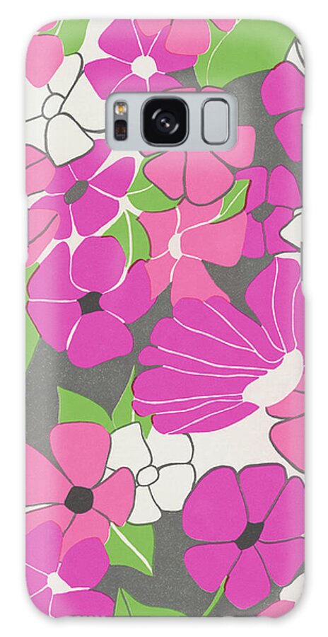 Background Galaxy Case featuring the drawing Pink Floral Pattern by CSA Images