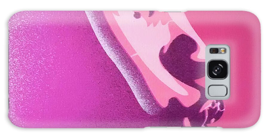 Pink Kiss 2 Galaxy Case featuring the mixed media Pink Kiss 2 by Abstract Graffiti
