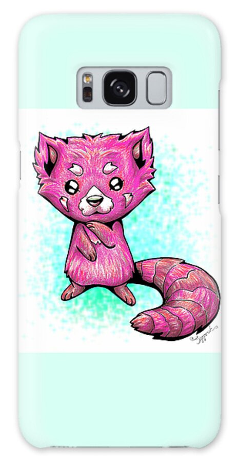 Panda Galaxy Case featuring the drawing Pink Panda by Sipporah Art and Illustration
