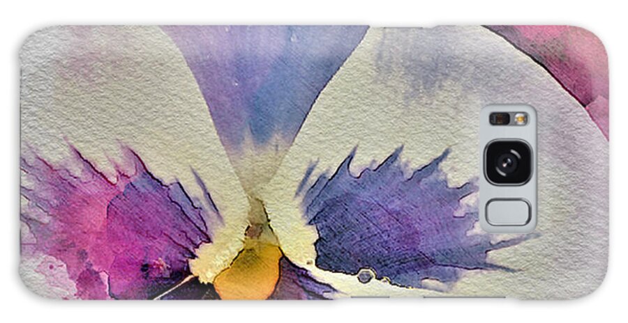 Watercolor Galaxy Case featuring the painting Pink Pansy by Tracey Lee Cassin