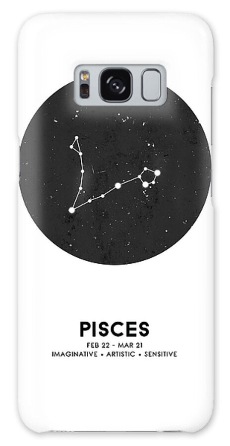 Pisces Galaxy Case featuring the mixed media Pisces Print - Zodiac Signs Print - Zodiac Posters - Pisces Poster - Night Sky - Pisces Traits by Studio Grafiikka