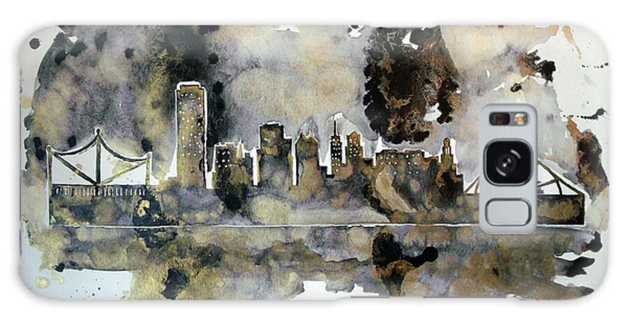 Pittsburghs Black And Gold Galaxy Case featuring the painting Pittsburghs Black And Gold by Lauren Moss