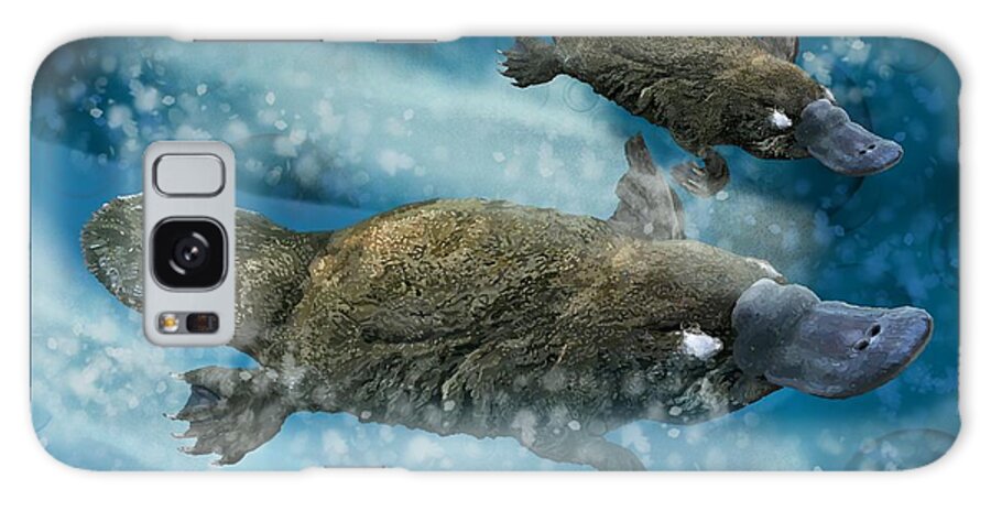 Animals Galaxy Case featuring the drawing Platypus by 2 by Joan Stratton