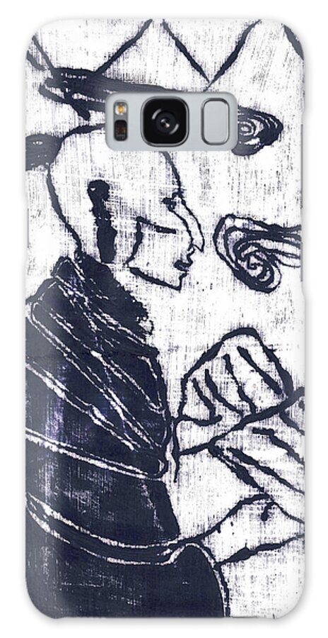 Clouds Galaxy Case featuring the painting Poet reading to wind clouds otd 9 by Edgeworth Johnstone