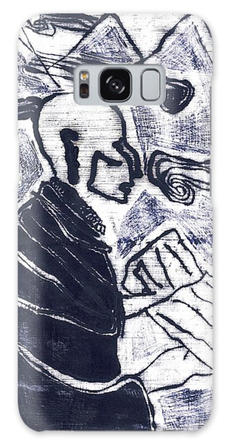 Clouds Galaxy Case featuring the painting Poet reading to wind clouds otdv2 12 by Edgeworth Johnstone