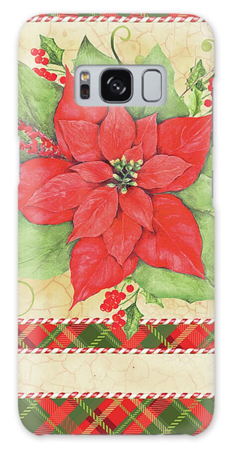 Poinsettia 01f Galaxy Case featuring the painting Poinsettia 01f by Maria Trad