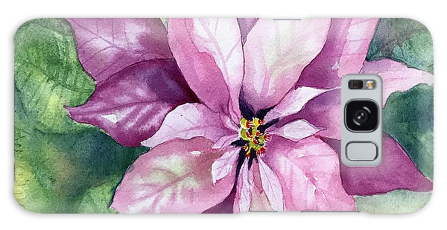 Poinsettia Galaxy Case featuring the painting Poinsettia by Hilda Vandergriff