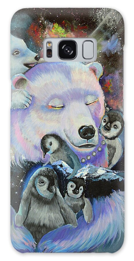 Polar Bear Express Galaxy Case featuring the painting Polar Bear Express by Sue Clyne