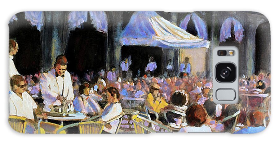 Venice Italy Galaxy Case featuring the painting Pomeriggio Al Kaffe Florian by David Zimmerman