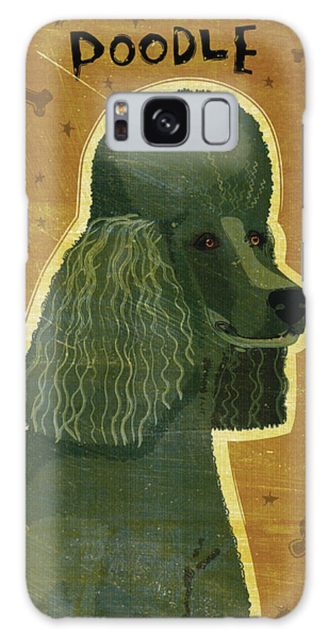 Poodle (black) Galaxy Case featuring the digital art Poodle (black) by John W. Golden