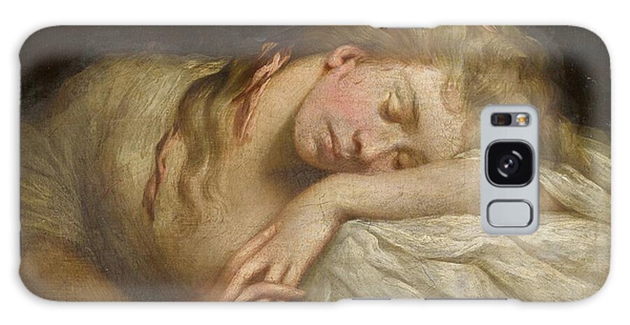 Sleeping Galaxy Case featuring the painting Portrait Of A Sleeping Girl by Reverend Matthew William Peters