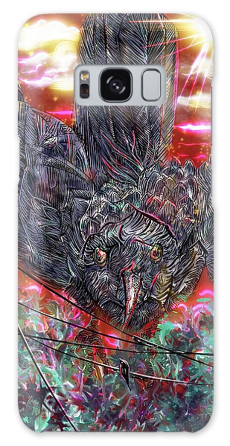 Raven Galaxy Case featuring the digital art Power Lines by Angela Weddle