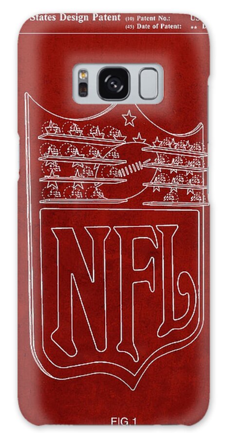 Pp217-burgundy Nfl Display Patent Poster Galaxy Case featuring the digital art Pp217-burgundy Nfl Display Patent Poster by Cole Borders