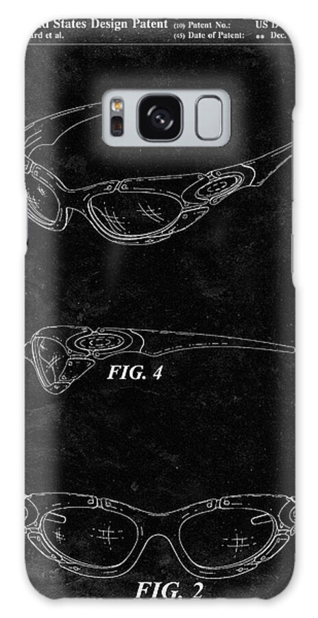 Pp324-black Grunge Oakley Sunglasses Patent Poster Galaxy Case featuring the digital art Pp324-black Grunge Oakley Sunglasses Patent Poster by Cole Borders