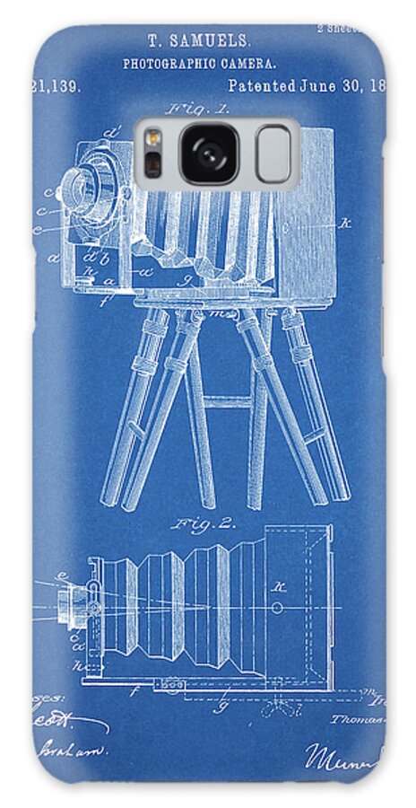 Pp33-blueprint Iconic Photographic Camera 1885 Patent Poster Galaxy Case featuring the photograph Pp33-blueprint Iconic Photographic Camera 1885 Patent Poster by Cole Borders