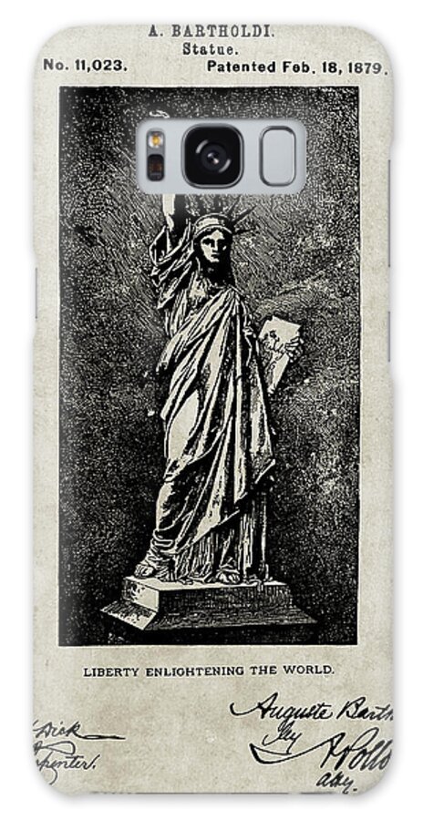 Pp474-sandstone Statue Of Liberty Poster Galaxy Case featuring the digital art Pp474-sandstone Statue Of Liberty Poster by Cole Borders