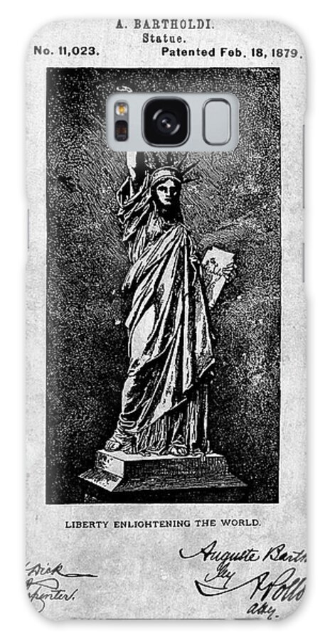 Pp474-slate Statue Of Liberty Poster Galaxy Case featuring the digital art Pp474-slate Statue Of Liberty Poster by Cole Borders