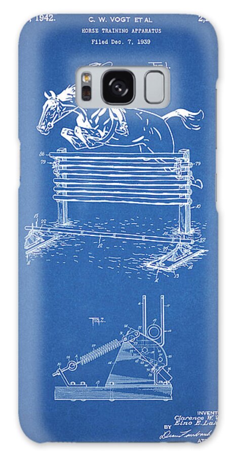 Pp507-blueprint Equestrian Training Oxer Patent Poster Galaxy Case featuring the digital art Pp507-blueprint Equestrian Training Oxer Patent Poster by Cole Borders