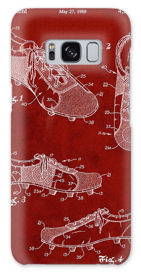 Pp55-burgundy Soccer Cleats Poster Galaxy Case featuring the digital art Pp55-burgundy Soccer Cleats Poster by Cole Borders