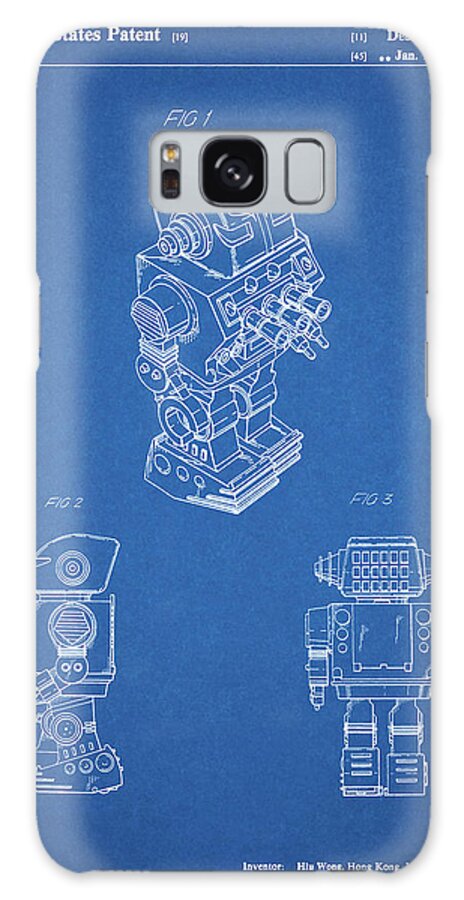 Pp790-blueprint Dynamic Fighter Toy Robot 1982 Patent Poster Galaxy Case featuring the digital art Pp790-blueprint Dynamic Fighter Toy Robot 1982 Patent Poster by Cole Borders