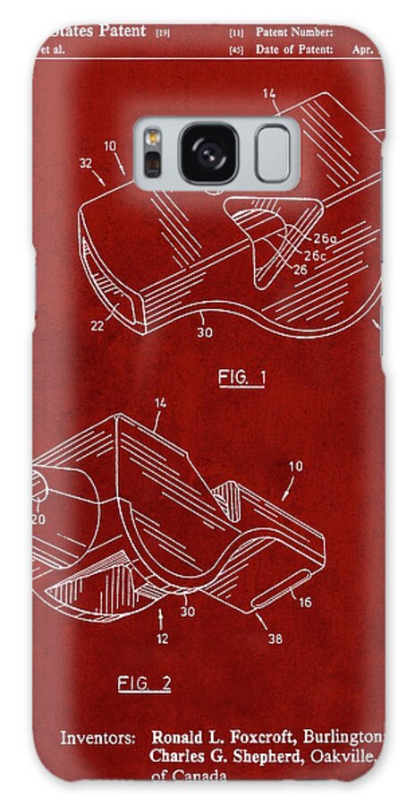 Pp851-burgundy Fox 40 Coach's Whistle Patent Poster Galaxy Case featuring the digital art Pp851-burgundy Fox 40 Coach's Whistle Patent Poster by Cole Borders