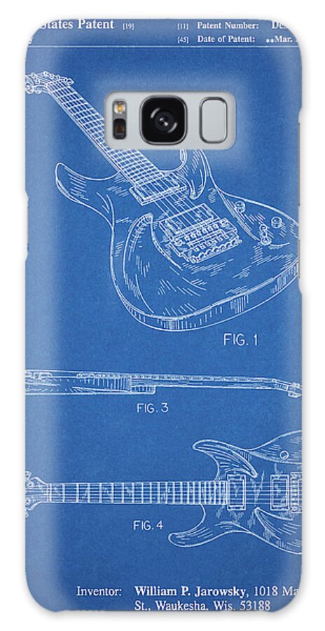 Pp888-blueprint Ibanez Pro 540rbb Electric Guitar Patent Poster Galaxy Case featuring the digital art Pp888-blueprint Ibanez Pro 540rbb Electric Guitar Patent Poster by Cole Borders