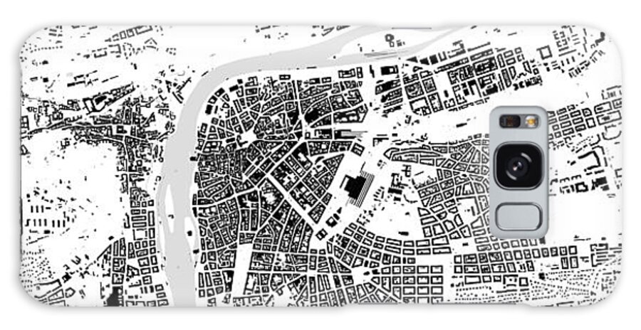 City Galaxy Case featuring the digital art Prague building map by Christian Pauschert