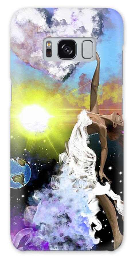 Dancer Galaxy S8 Case featuring the painting Prayer before the Sun Sets by Artist RiA