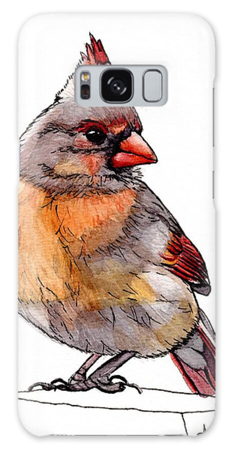 Cardinal Galaxy Case featuring the mixed media Pretty Bird by Alexis King-Glandon