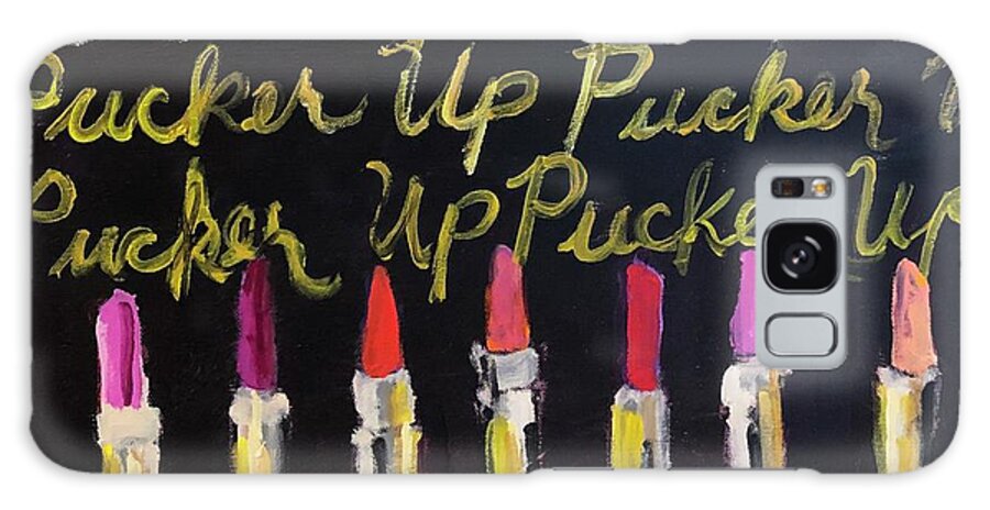 Lipstick Galaxy Case featuring the painting Pucker Up 3 by Sandy Welch