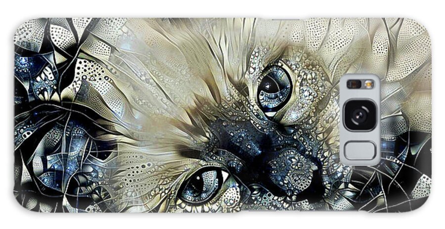 Ragdoll Cat Galaxy Case featuring the digital art Puffster the Ragdoll Cat by Peggy Collins