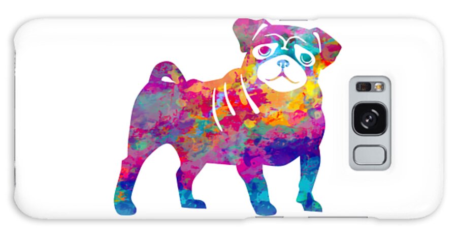 Pug Art Galaxy Case featuring the digital art Pug by David Millenheft