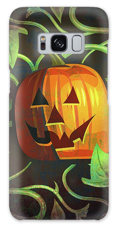 Pumpkin Patch Galaxy Case featuring the mixed media Pumpkin Patch by Greg Simanson