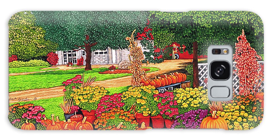 Pumpkins And Mums 
Harvest Autumn Galaxy Case featuring the painting Pumpkins In Patchin, Ny by Thelma Winter
