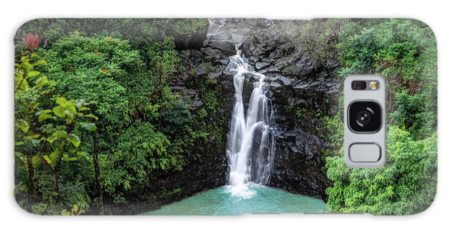 Hawaii Galaxy Case featuring the photograph Puohokamoa Falls by G Lamar Yancy