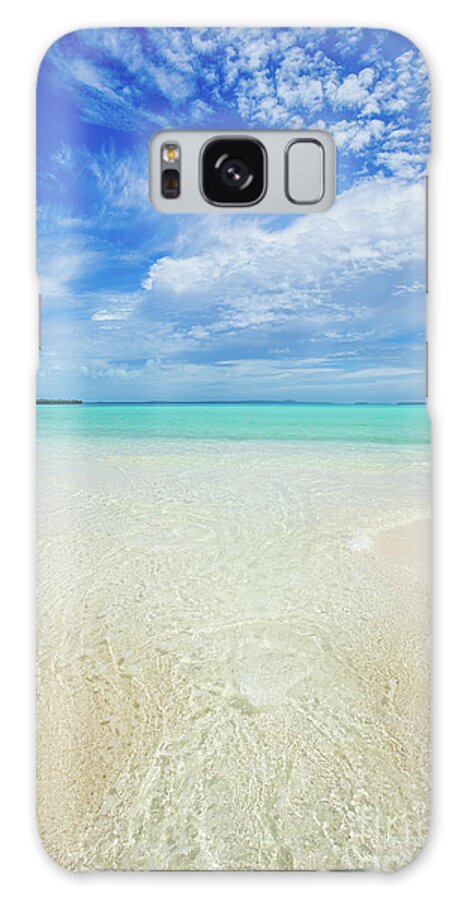 Aitutaki Galaxy Case featuring the photograph Pure Blue Bliss by Becqi Sherman