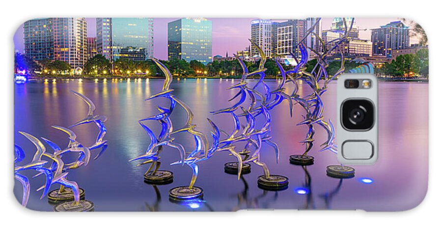 America Galaxy Case featuring the photograph Purple Skies at Lake Eola - Orlando Florida by Gregory Ballos
