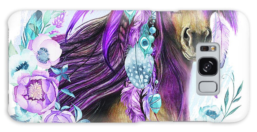 Purple Warrior Galaxy Case featuring the mixed media Purple Warrior by Sheena Pike Art And Illustration