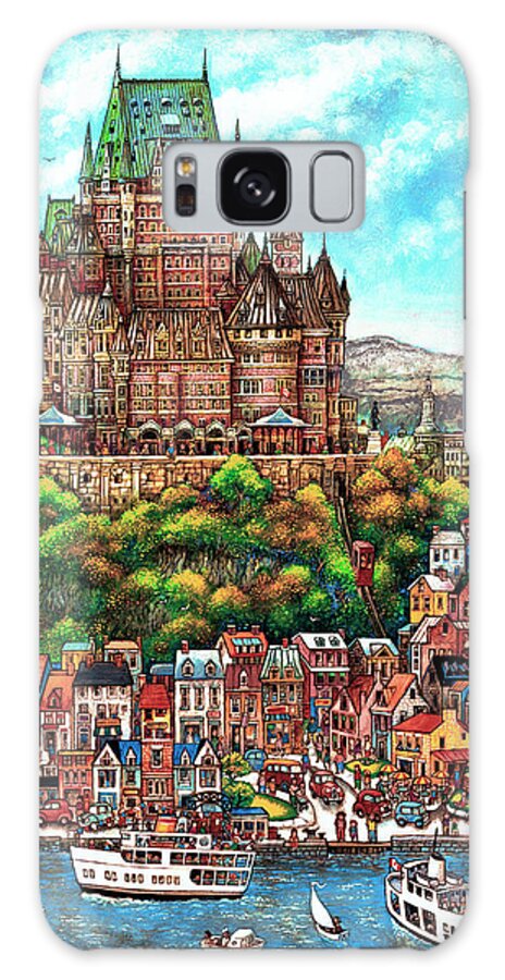 Quebec City Galaxy Case featuring the painting Quebec City by Bill Bell