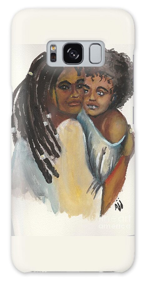 African-american Galaxy Case featuring the painting Queen Love by Saundra Johnson
