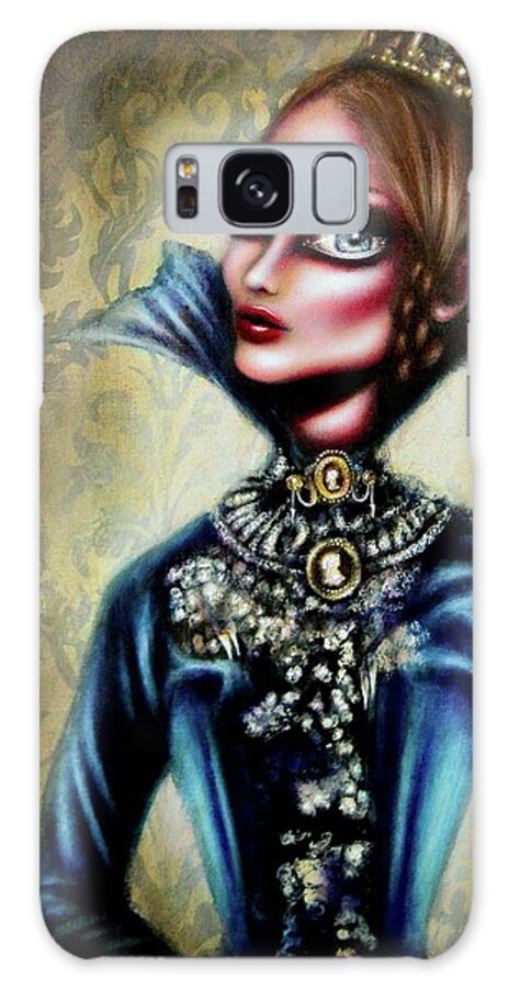 Yellow Galaxy Case featuring the painting Queen Victoria and the Corset Era by Tiago Azevedo