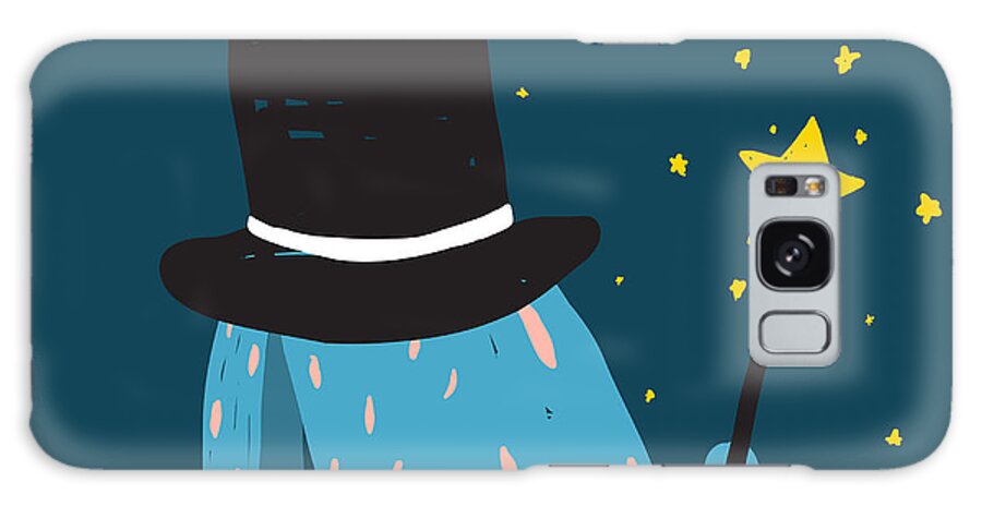 Magic Galaxy Case featuring the digital art Rabbit In Black Hat Doing Tricks by Popmarleo