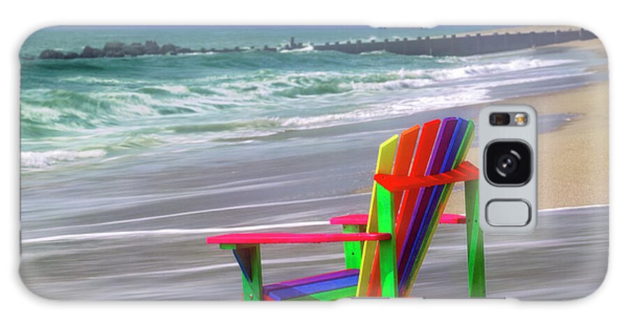 Rainbow Chair Galaxy Case featuring the painting Rainbow Chair by Mike Jones Photo