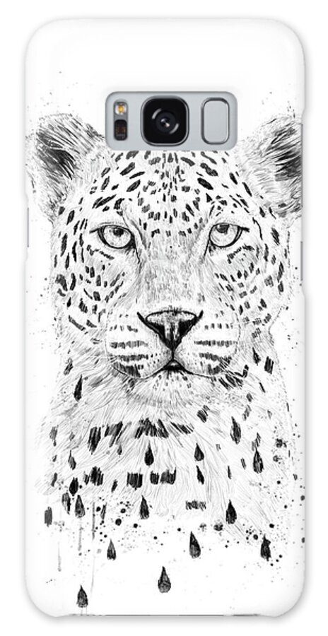 Leopard Galaxy Case featuring the drawing Raining again by Balazs Solti
