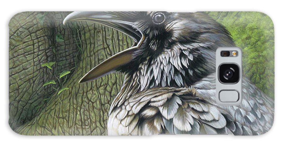 Raven Earth Galaxy Case featuring the painting Raven Earth by Judith Hartke