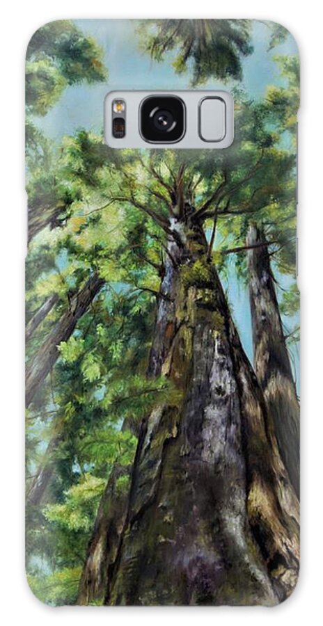 Forest Galaxy S8 Case featuring the painting Reaching for the Light by Lori Brackett