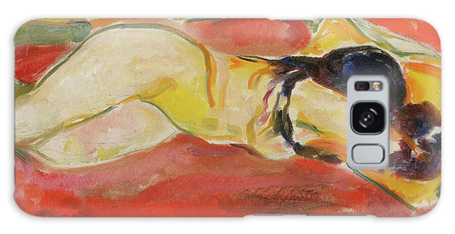 Munch Galaxy Case featuring the painting Reclining Female Nude By Edvard Munch by Edvard Munch